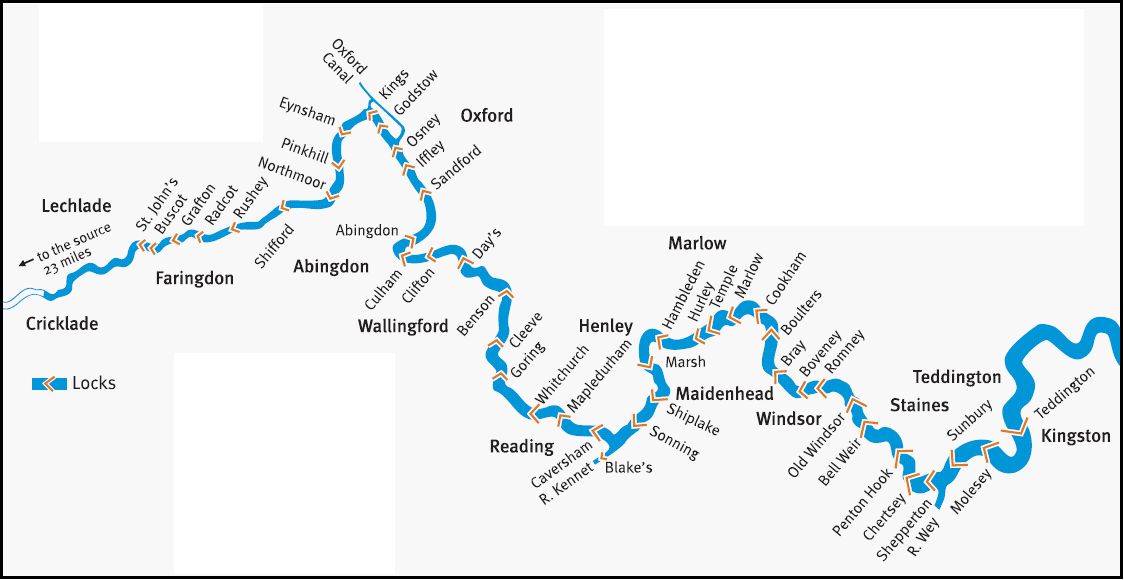 Map of Thames Locks